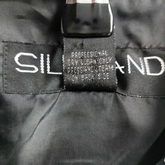 SILKLAND Jacket Womens Size 2X Black White Silk Floral Lined Classic Full Zip - Picture 9 of 9